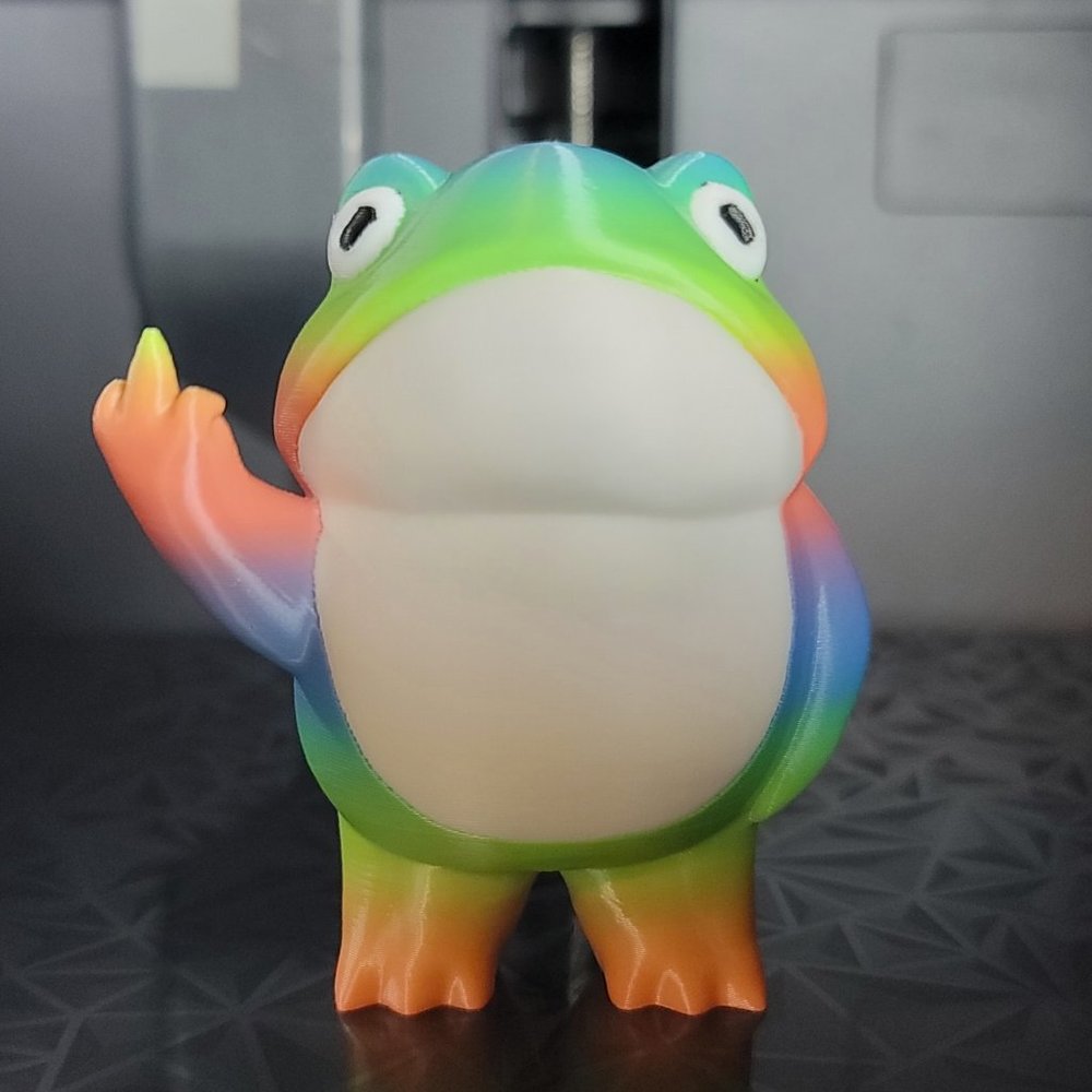 Cheeky Middle Finger Frog | Gag Gift | Fun Desk Toy | Decor | 3D Printed